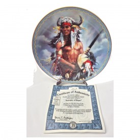 Native American Indian Chef Plate Defender of Honor from A Gathering of Nations Collection by Russ J. Docken 1997 #60251