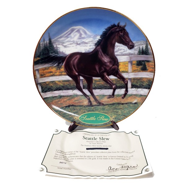 Danbury Mint Race Horse Collector Plate Seattle Slew Champion Thoroughbreds Collection by Susie Morton