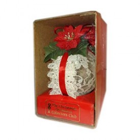 The Christmas Ornament Collectors Club Poinsettia & Lace Plastic Ball Ornament