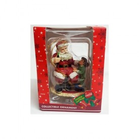 Trevco Coca-Cola Santa Visits Little Girl Ornament