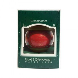 Vintage 1988 Hallmark Grandmother Glass Ball Ornament