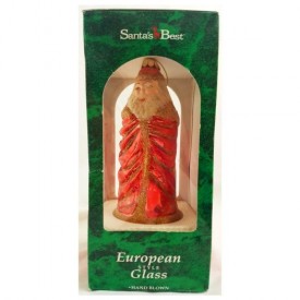 Santas Best European Style Hand Blown Glass Ornament - Old World Santa