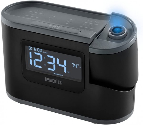 Homedics Recharged Alarm Clock & Sound Machine, Black