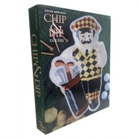 1998 Boston Warehouse Vintage Golfer Chip & Dip Earthenware 16 Serving Tray Dish