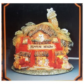 Pumpkin Hollow Porcelain Lighted Halloween Pumpkin House