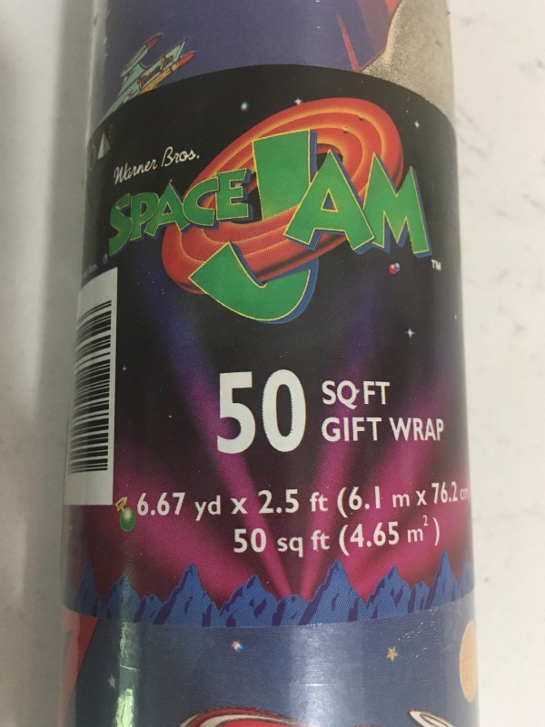 1996 CLEO Space Jam Gift Wrap 50 sq. ft. Roll Wrapping Paper
