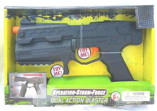 Toy Gun Military Dual Action Blaster Operation Storm Force Pistol Machine Sound