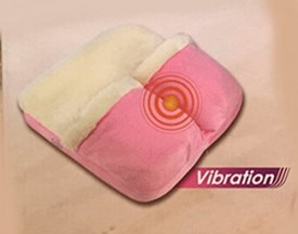 Health Touch Foot Massager with Vibration and Comfort Fabric (Pink & White)