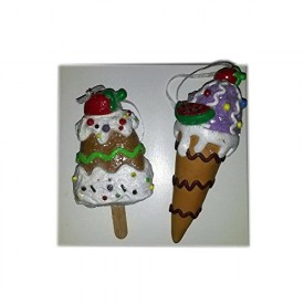 Polymer Ice Cream Treat Ornaments Set of 2