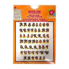 Plaid Iron-On Transfer - Novelty Fashion - Candy Corn Alphabet Theme - 9x11