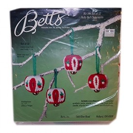 Betts Needle Art By Betty Schiller Set of 12 Holly Bell Ornaments Kit No. 596