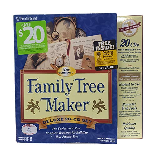  Family Tree Maker Deluxe  20 CD Set Version 7 Windows 95 
