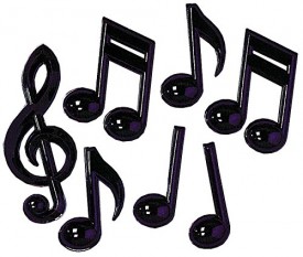 Beistle Black Plastic Musical Notes