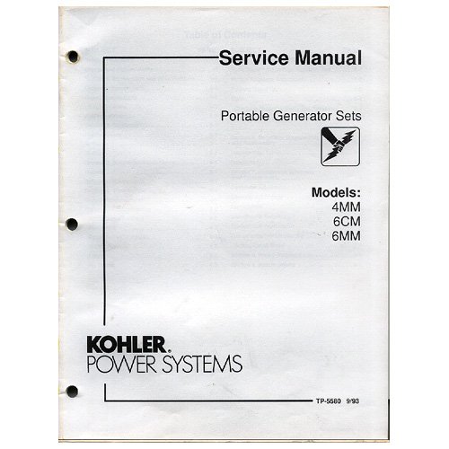 Original 1993 Kohler RV/Mobile Generator Sets Service Manual No. TP ...