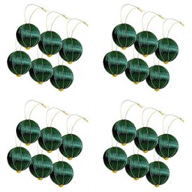 Christmas Tree Ornaments - Green Spun Thread w/ Multi-color Embellishments - ...