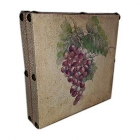 Susan Winget Wine Purple Grapes Hand Embellished Linen 12 x 12 x 2.5