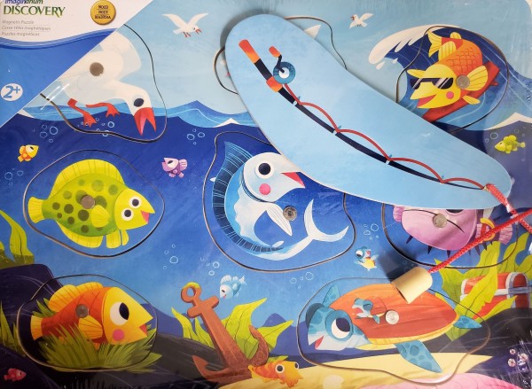 Imaginarium Magnetic Wood Peg Puzzle 8-Piece - Under The Sea Creatures