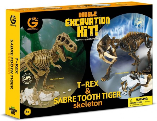 Geoworld Double Excavation Kit, T. Rex and Sabre Tooth Tiger