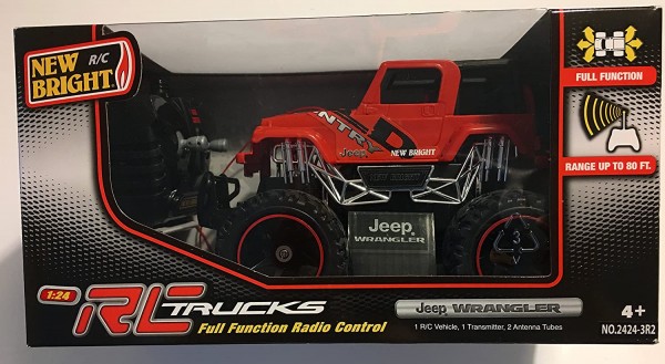 New Bright F/F Jeep Wrangler Wild Country RC Car 1:24 Scale (Red)