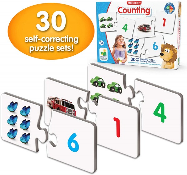 The Learning Journey: Match It! Counting - Preschool Learning Toys, Educational Toys for 4 Year Old's, Homeschool Preschool, Self-Correcting Number & Learn to Count Puzzle, Award Winning Toys