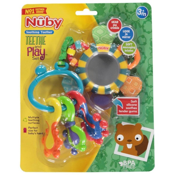 Nuby Soothing Teether Teethe And Play Set Teething Baby Infant Developmental