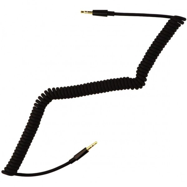 Insignia 9' Coiled Auxiliary Audio 3.5mm Cable Black