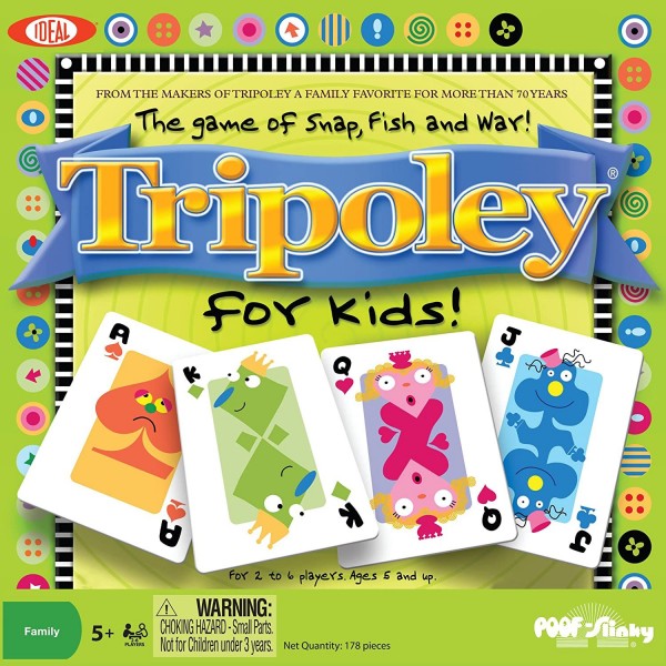Ideal Tripoley for Kids- Snap, Fish and War Card Game