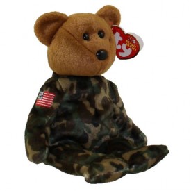 Ty Beanie Babies Hero - USA 10 Years Decade Bear (Flag on Shoulder)