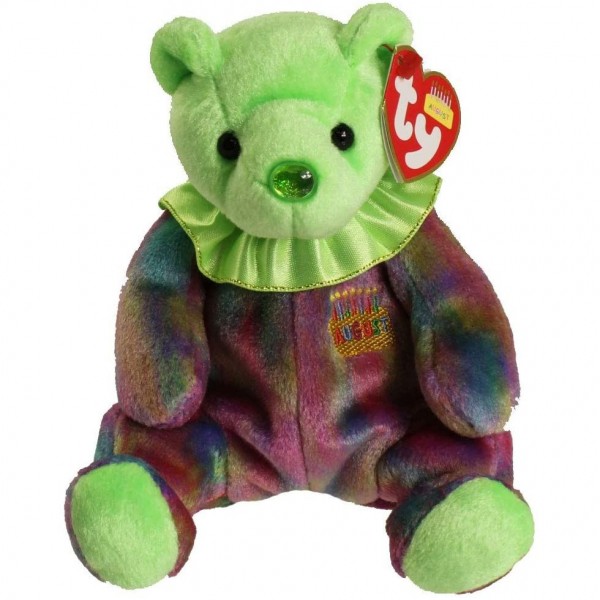 Ty Beanie Baby August Peridot Birthstone Teddy Happy Birthday Bear