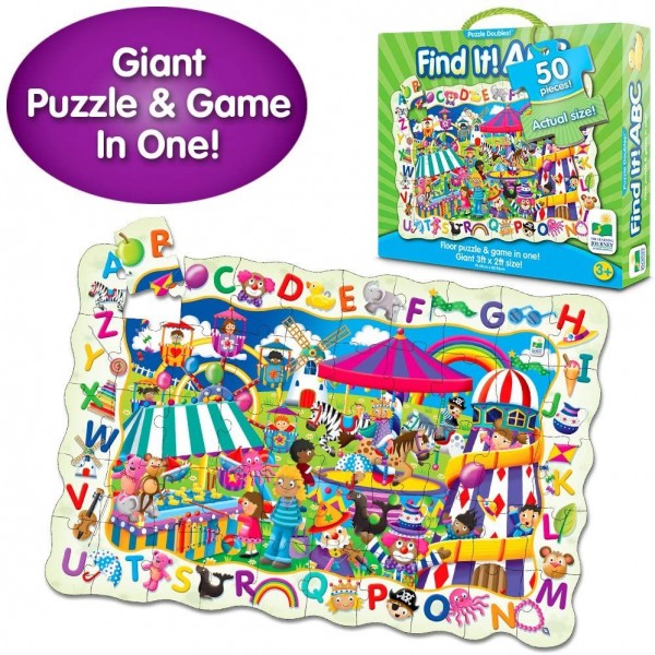 The Learning Journey Puzzle Doubles - Find It! ABC - 50 Piece Puzzle - Toys & Gifts for Boys & Girls Ages 3 and Up, 24" H x 36" W x 0.08" D