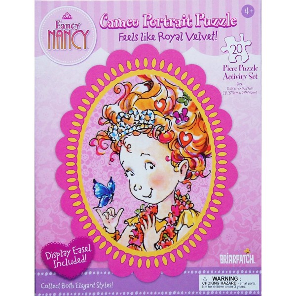 Fancy Nancy Cameo Portrait Puzzle Butterflies 20 Piece Royal Velvet Puzzle Activity Set with Display Easel