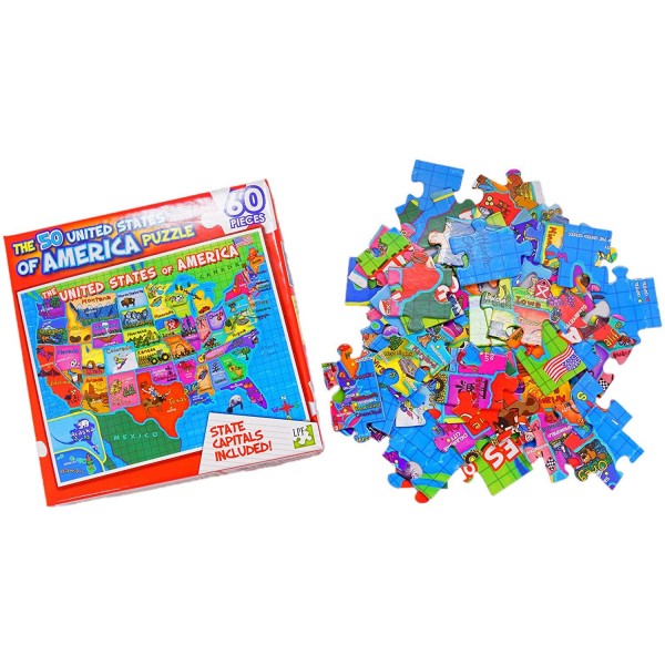 The 50 United States of America Map Puzzle