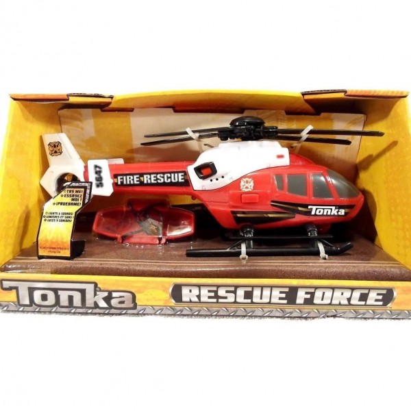 Tonka Rescue Force Fire Rescue Helicopter Red and White