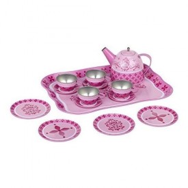 Whimsy & Wonder 15 Piece Metal Children's Tea Set Preschool Pretend Play