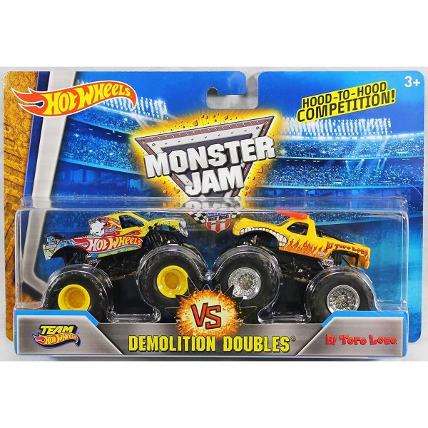 Hot Wheels 2016 Monster Jam Demolition Doubles - Team Vs. El Toro Loco 1:64 Scale