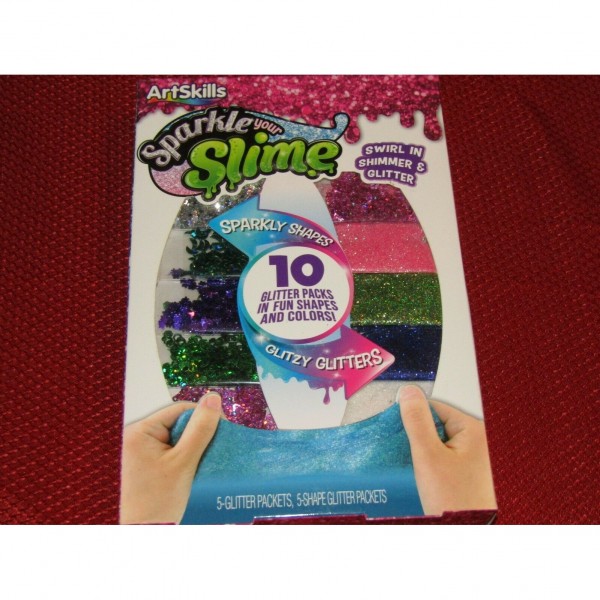 Sparkle Your Slime Kit With Fun Shapes -10 Glitter Packs