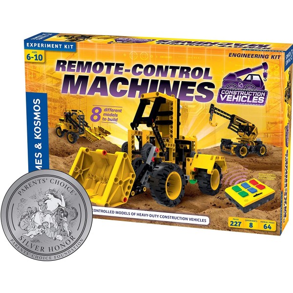 Thames & Kosmos Remote-Control Machines: Construction Vehicles | Science & Engineering Experiment Stem Kit | Build 8 Real Working Models | Parents' Choice Silver Award Winner |Astra Best Toys for Kids