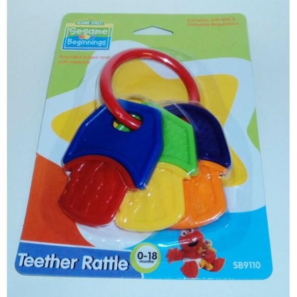 Sesame Street Beginnings Teether Rattle Keys Infants 0-18 Months