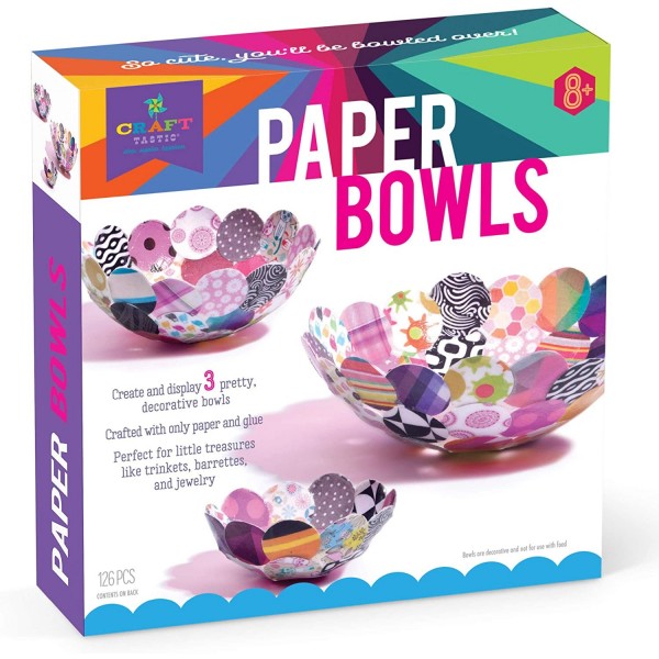 Craft-tastic – Paper Bowl Kit – Craft Kit Makes 3 Different-Sized Decorative Bowls