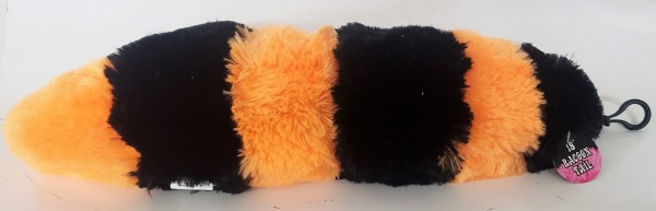 18" Raccoon Tail Plush Toy With Clip Orange/Black