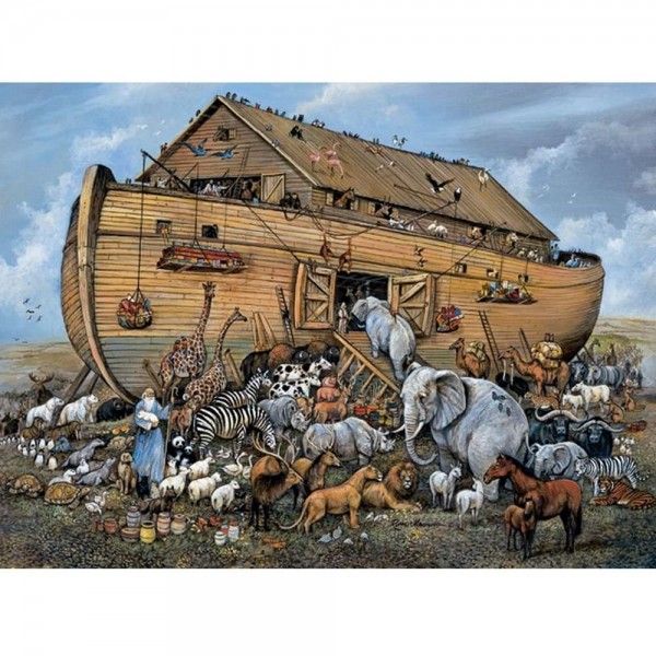 Bits and Pieces - 500 Piece Jigsaw Puzzle for Adults - Noahs Ark - 500 pc Boat and Animals Jigsaw by Artist Ruane Manning
