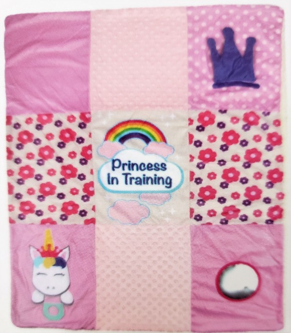 Born Loved Baby Interactive Blanket 30 x 40 With Teething Ring Princess in Training