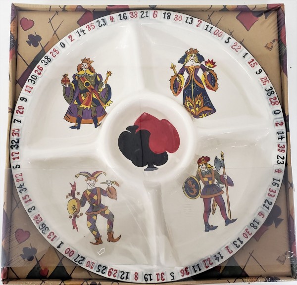 King of Hearts Chip & Dip Serving Dish Snack Tray