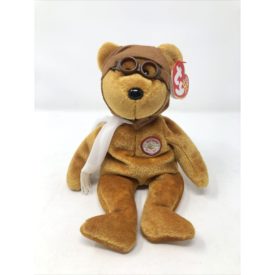 Ty Beanie Baby Bearon Brown Bear w/Cap & Goggles 100 Years Of Flight Pilot - 40039