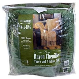 Accessories In A Bag - New Port Rayon Chenille Throw and 2 Pillows Set No. 6499.