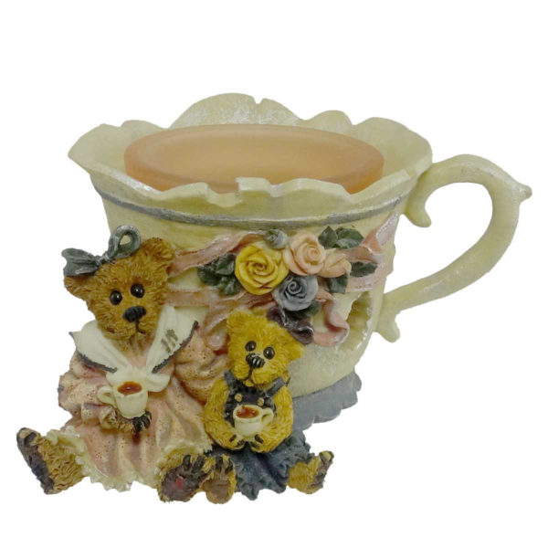 Boyds Bears Resin MS BRUIN & BAILEY TEA TIME Glass Cup Bearstone 27751