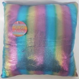 Royal Deluxe Iridescent Blue Plush Pillow Square 12x12