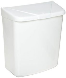 Wall Mountable Sanitary Napkin Receptacle Plastic, White Part No. 1100