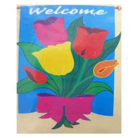 Meadow Creek Applique House Flag 28 x 40 Springtime Welcome