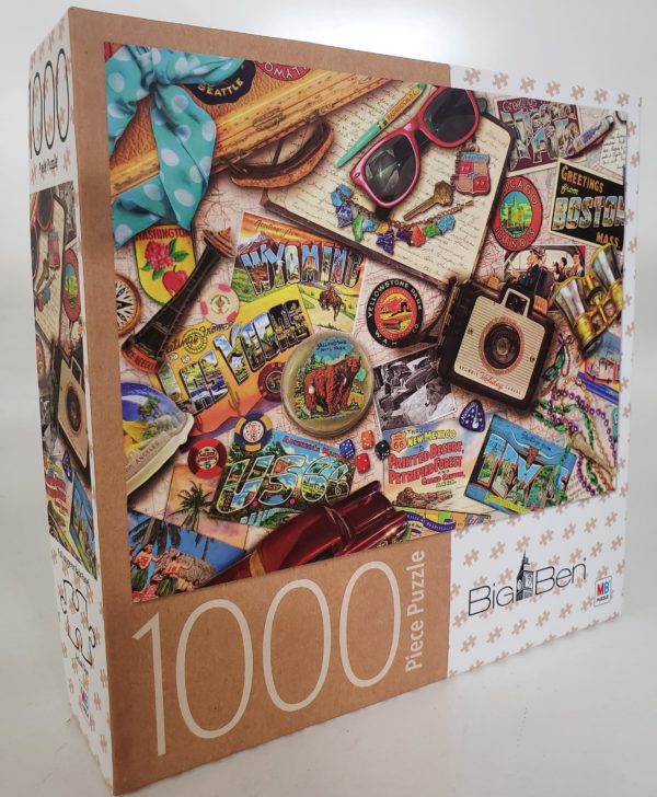 Cardinal Games Big Ben Jigsaw Puzzle Vintage USA Travel 1000 Pieces